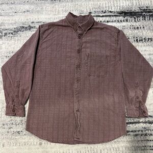 Vintage Woolrich Men's Casual Button Down Shirt - Brown Size L